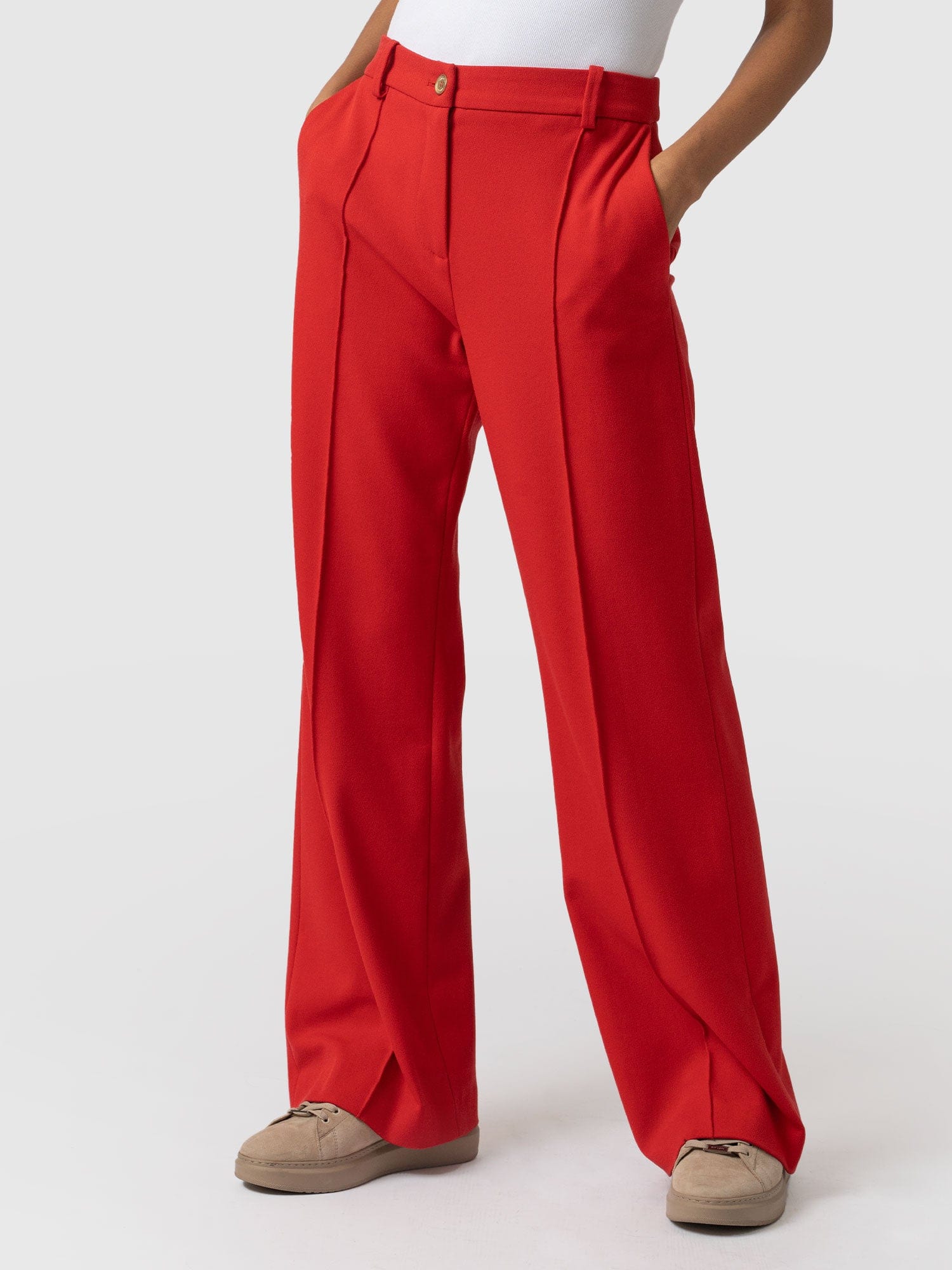 Women's Red Trousers | Dark Red & Maroon Trousers | boohoo UK