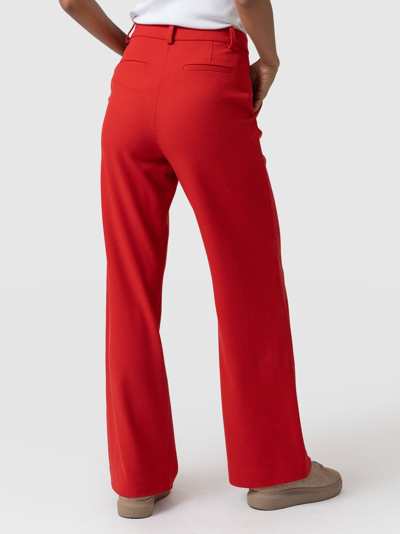 Cambridge Tailored Wide Leg Pant - Red