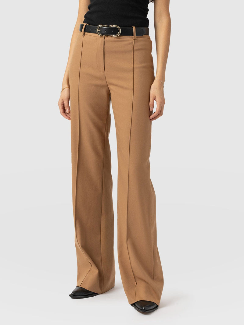 Cambridge Tailored Wide Leg Pant - Tan