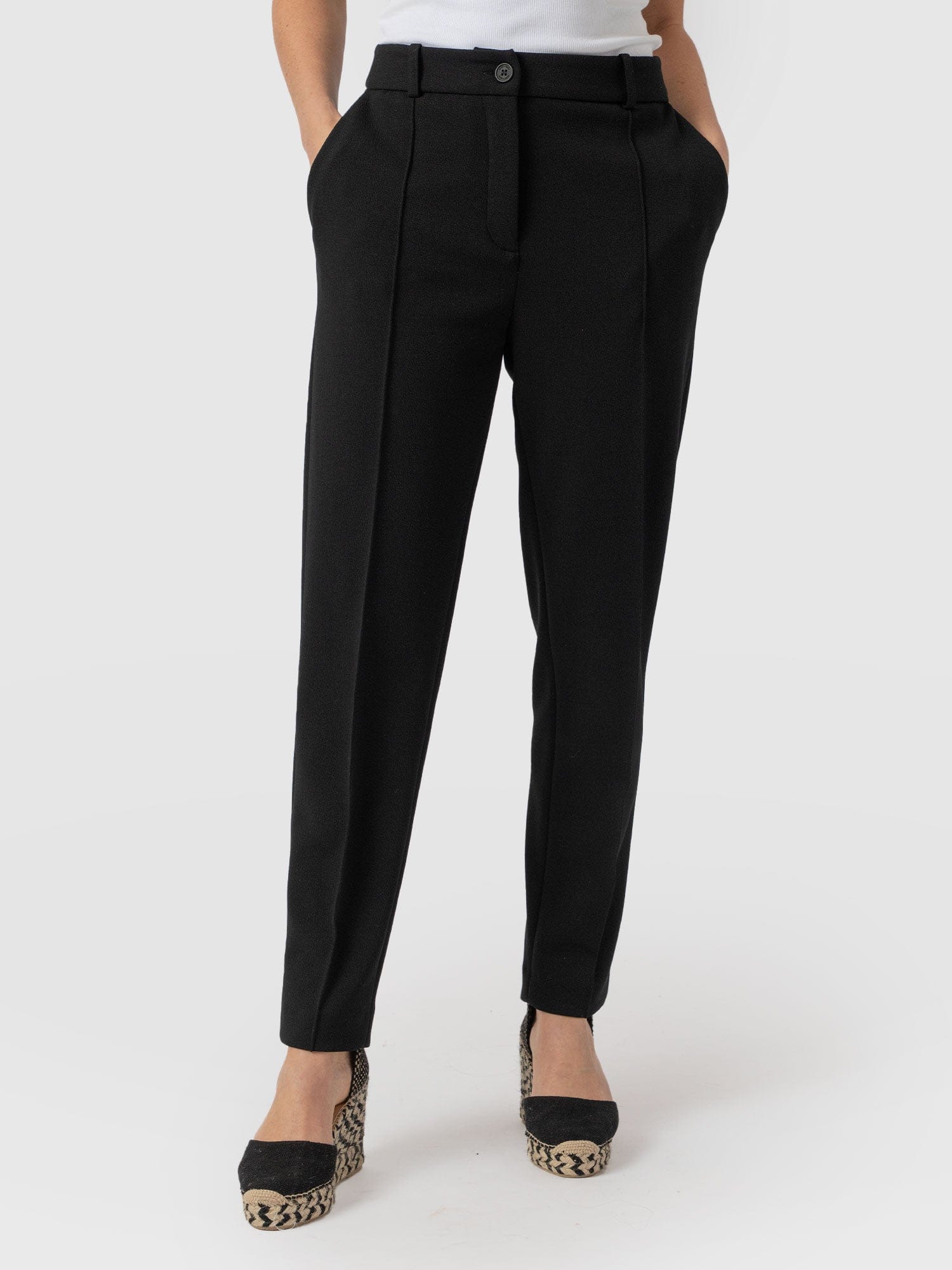 Cambridge Tapered Pant - Black - Women's Trouserss | Saint + Sofia® UK