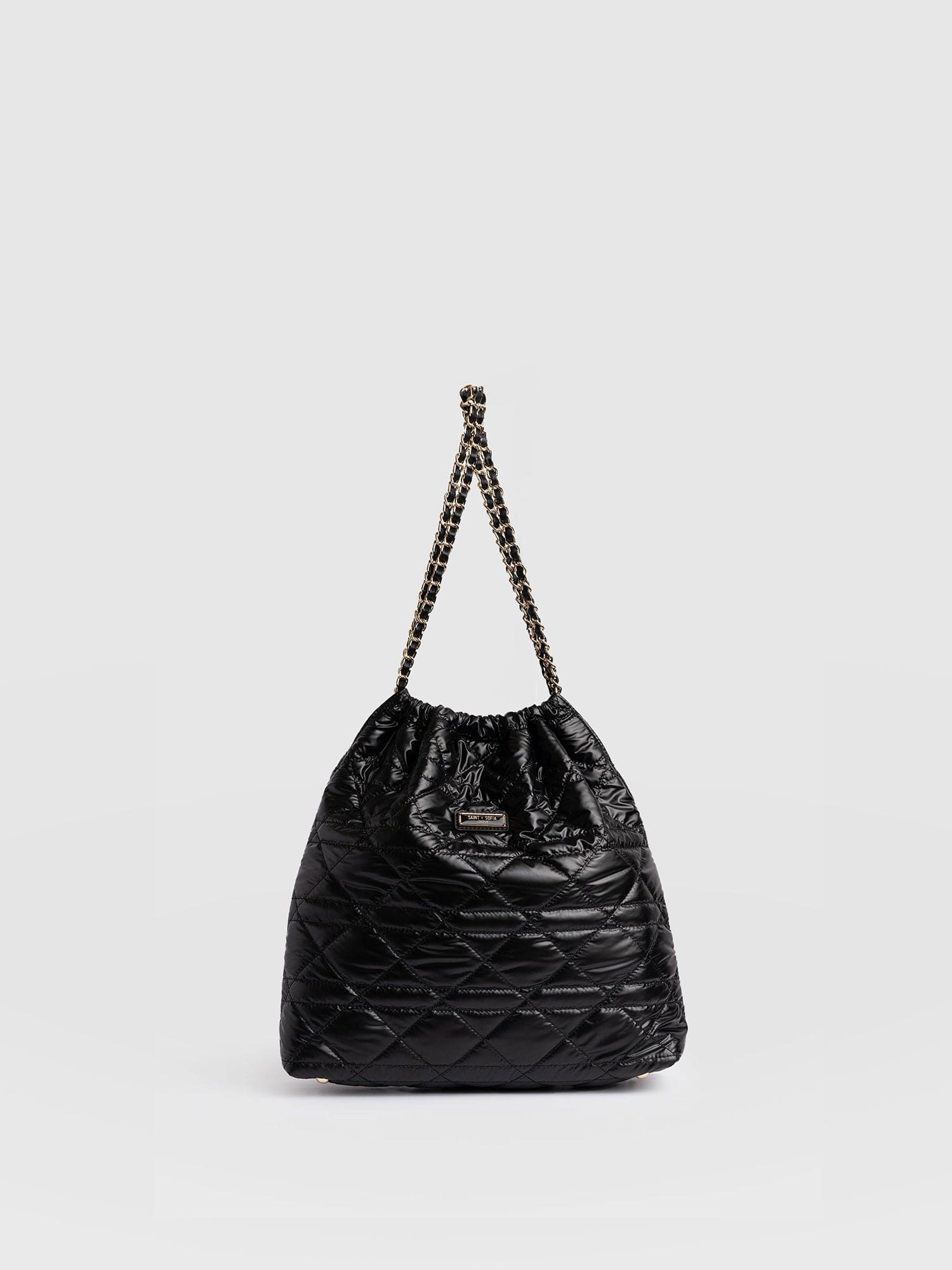 Camilla Drawstring Tote Bag - Black