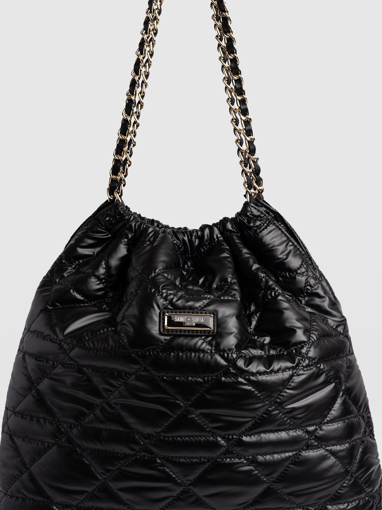 Camilla Drawstring Tote Bag Black - Women's Bags | Saint + Sofia® UK