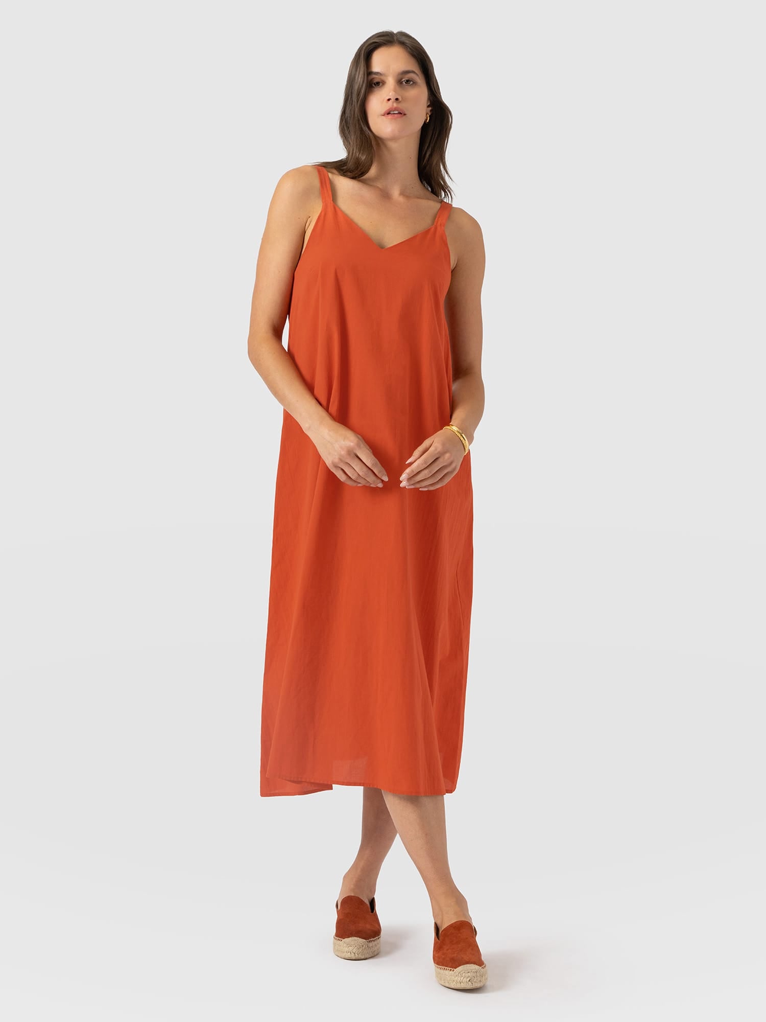 Candice A - Line Dress - Burnt Orange