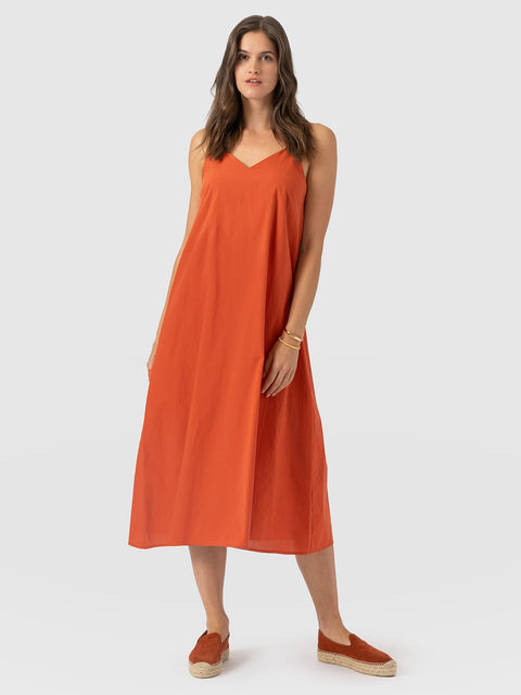 Candice A - Line Dress - Burnt Orange
