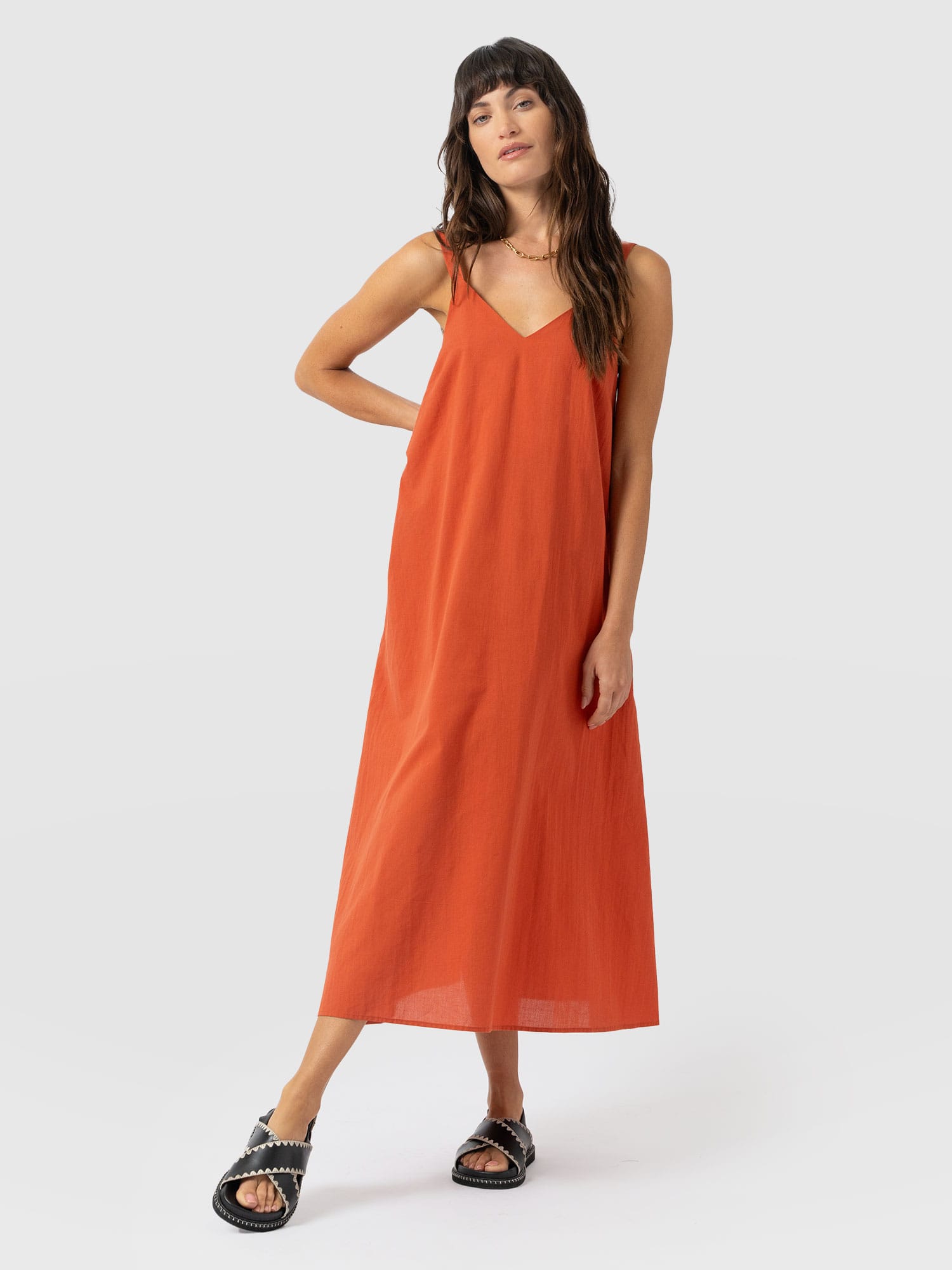 Candice A - Line Dress - Burnt Orange - Women's Dresses | Saint + Sofia® UK