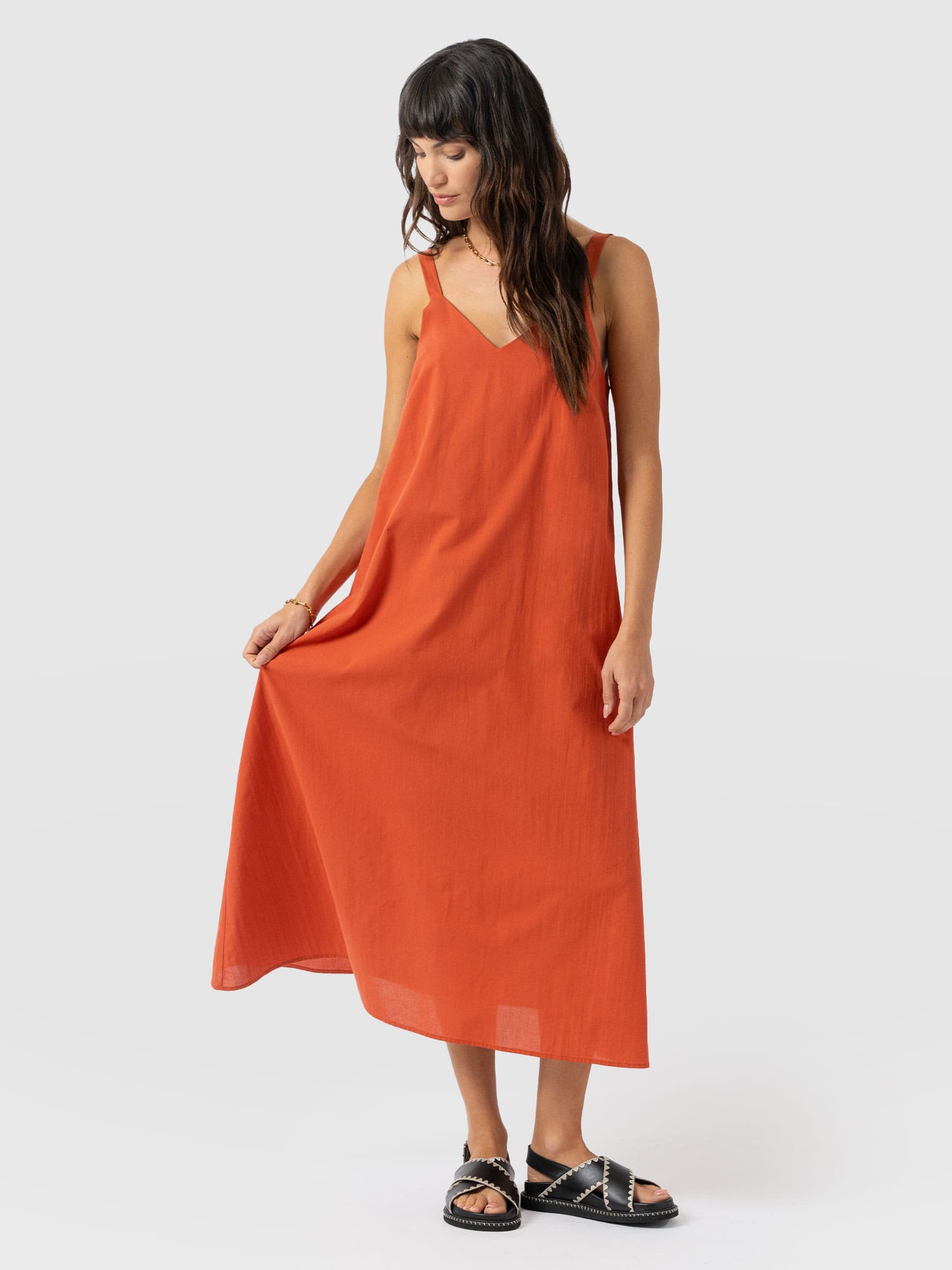 Candice A - Line Dress - Burnt Orange - Women's Dresses | Saint + Sofia® UK