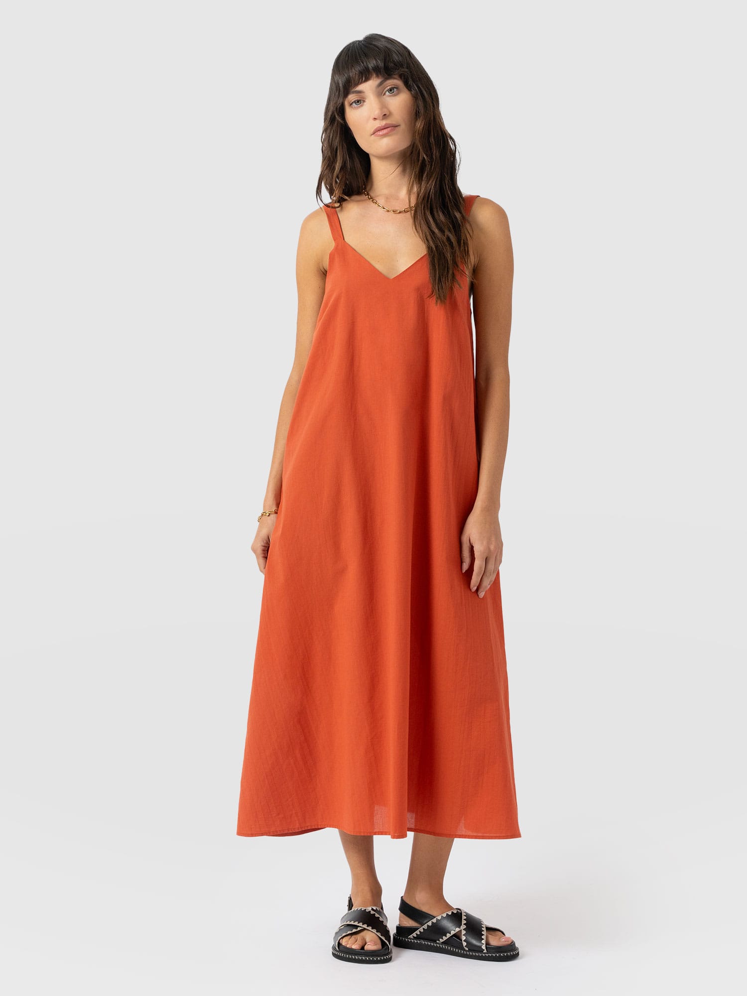 Candice A - Line Dress - Burnt Orange - Women's Dresses | Saint + Sofia® UK