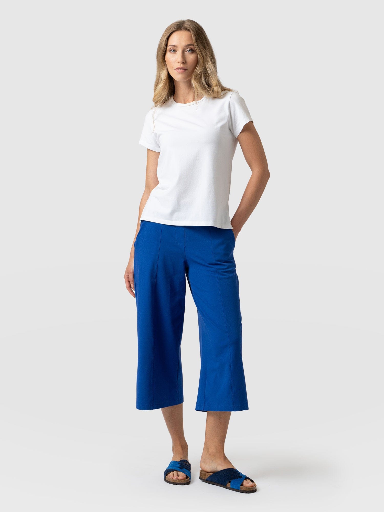 Cara Wide Leg Culotte - Cobalt Blue