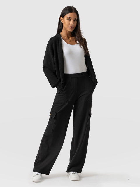 Cargo Chelsea Wide Leg Pant Black  - Women's Trousers | Saint + Sofia® UK