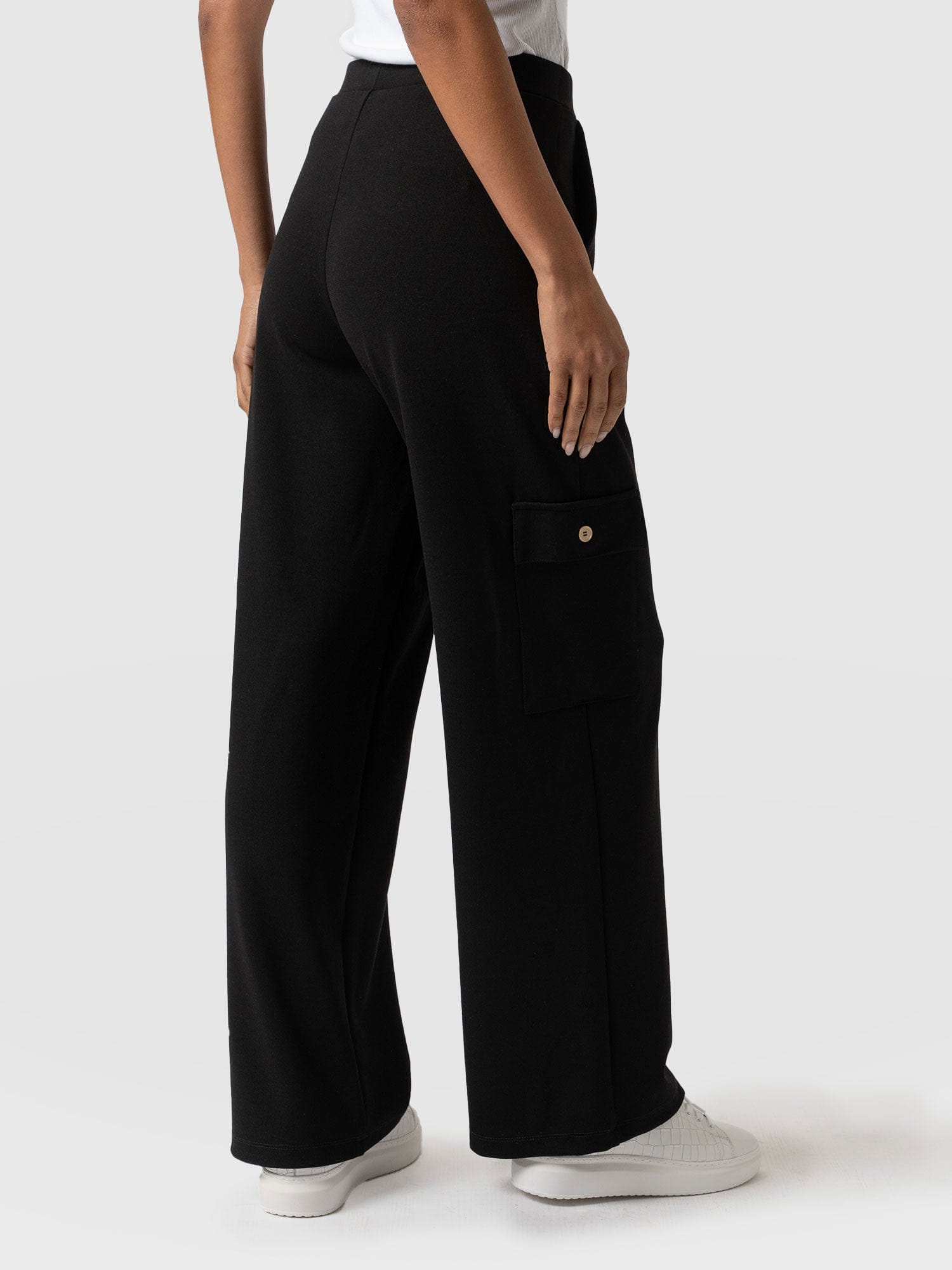 Cargo Chelsea Wide Leg Pant Black  - Women's Trousers | Saint + Sofia® UK