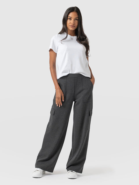 Cargo Chelsea Wide Leg Pant Charcoal  - Women's Trousers | Saint + Sofia® UK