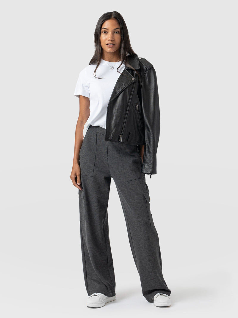 Cargo Chelsea Wide Leg Pant - Charcoal