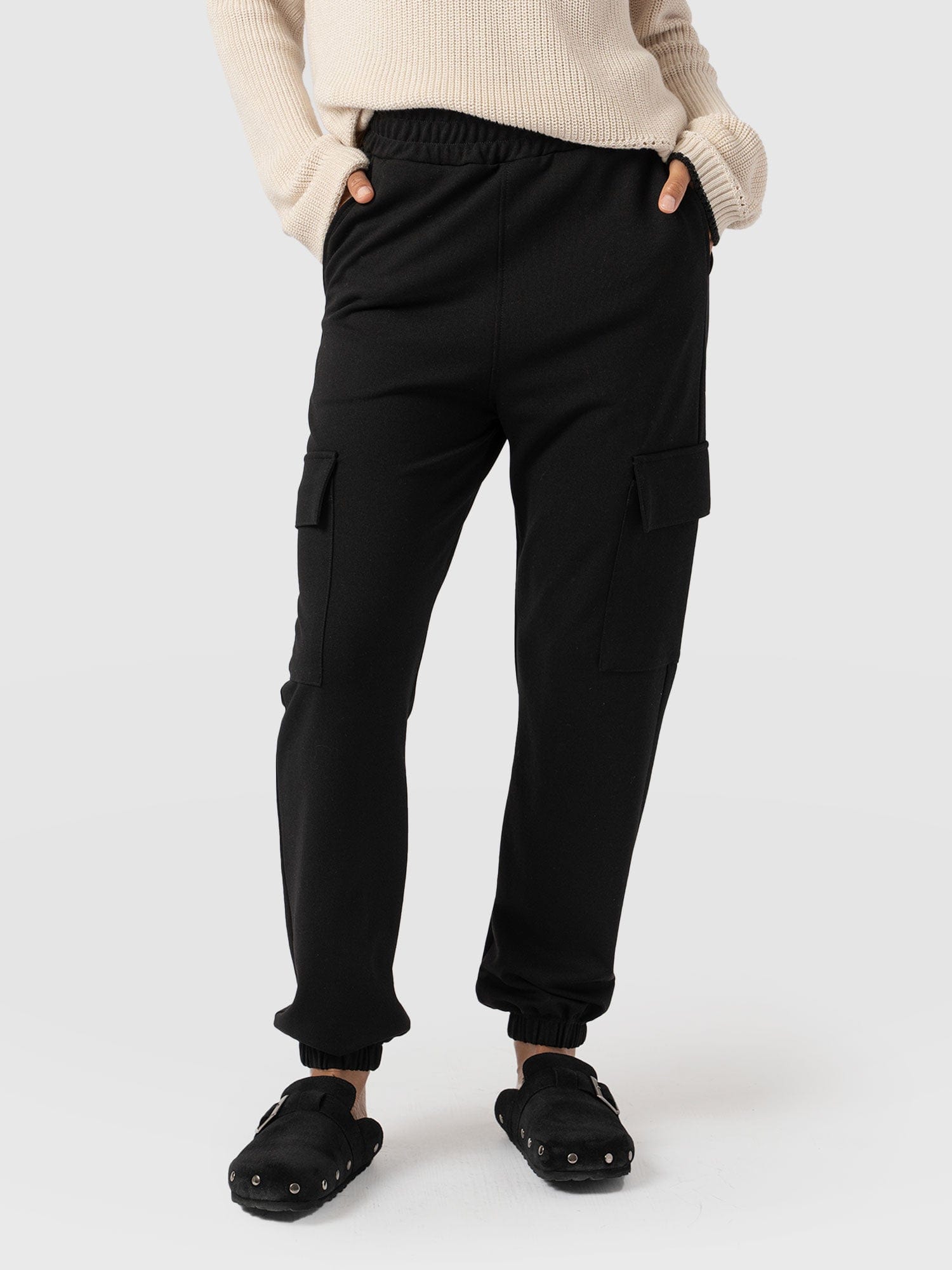 Cargo Tapered Pant - Black - Women's Trousers | Saint + Sofia® UK