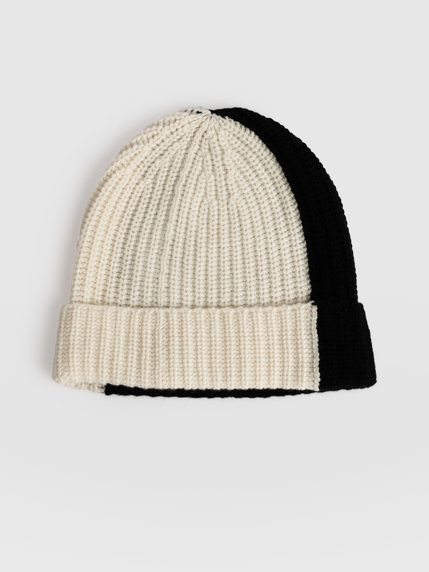 Cashmere Beanie Cream/Black - Women's Hats | Saint + Sofia® UK