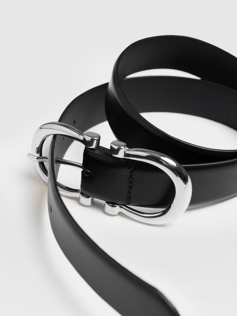 Chelsea Belt - Black/Silver - Women's Accessories | Saint + Sofia® UK