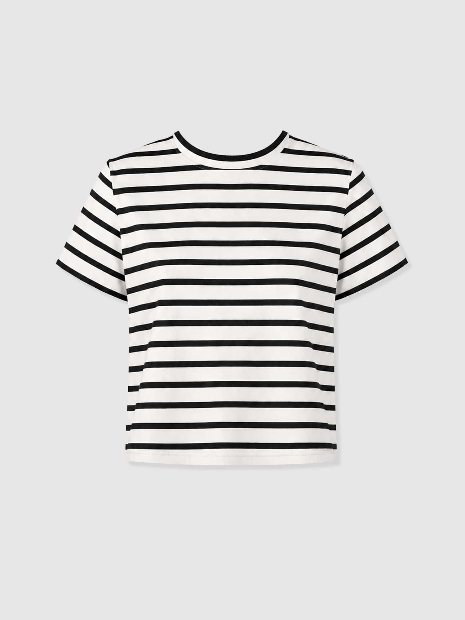 Chelsea Crew Neck Tee - Black Stripe