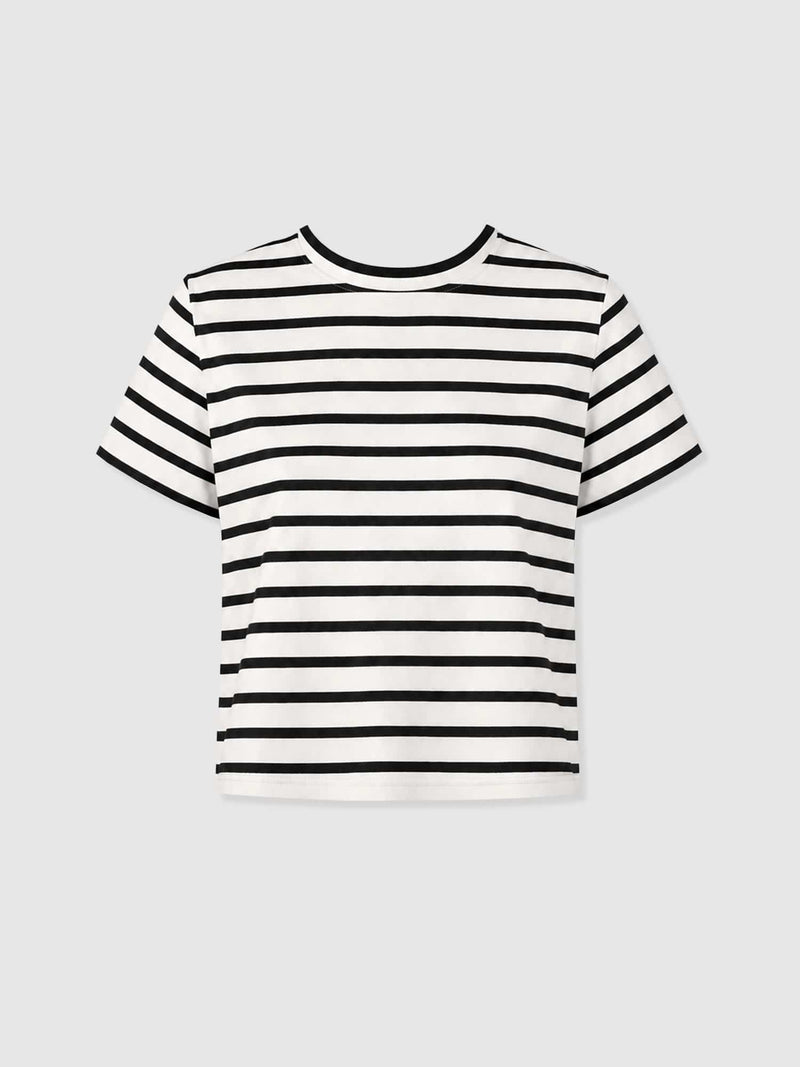 Chelsea Crew Neck Tee - Black Stripe