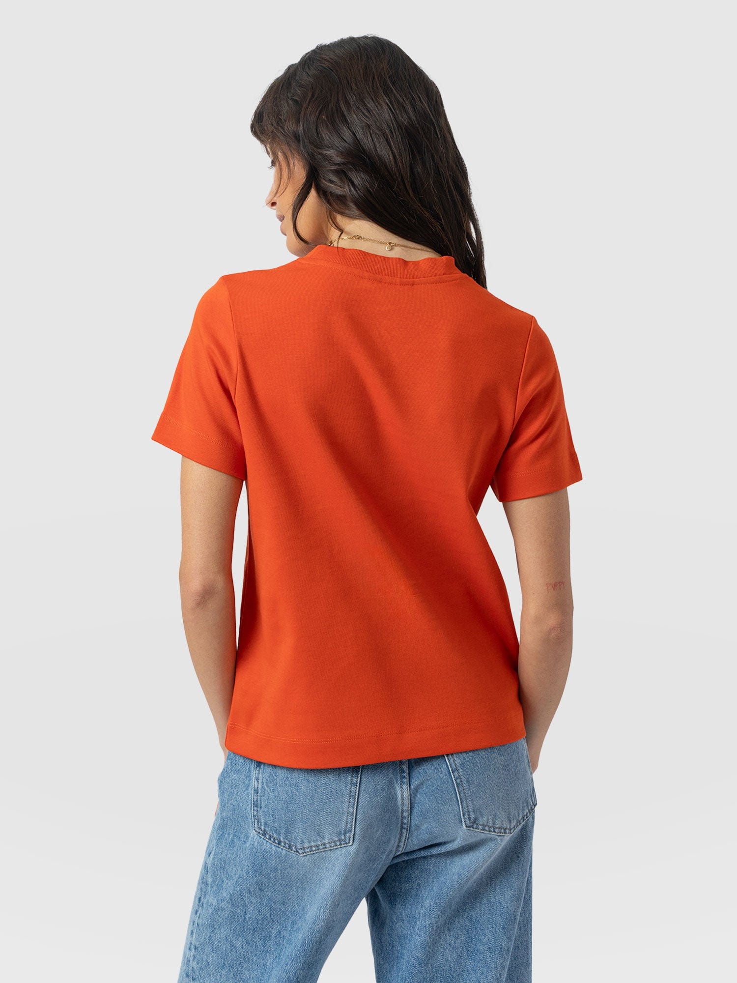 Chelsea Crew Neck Tee - Burnt Orange - Women's T-shirts | Saint and Sofia® UK