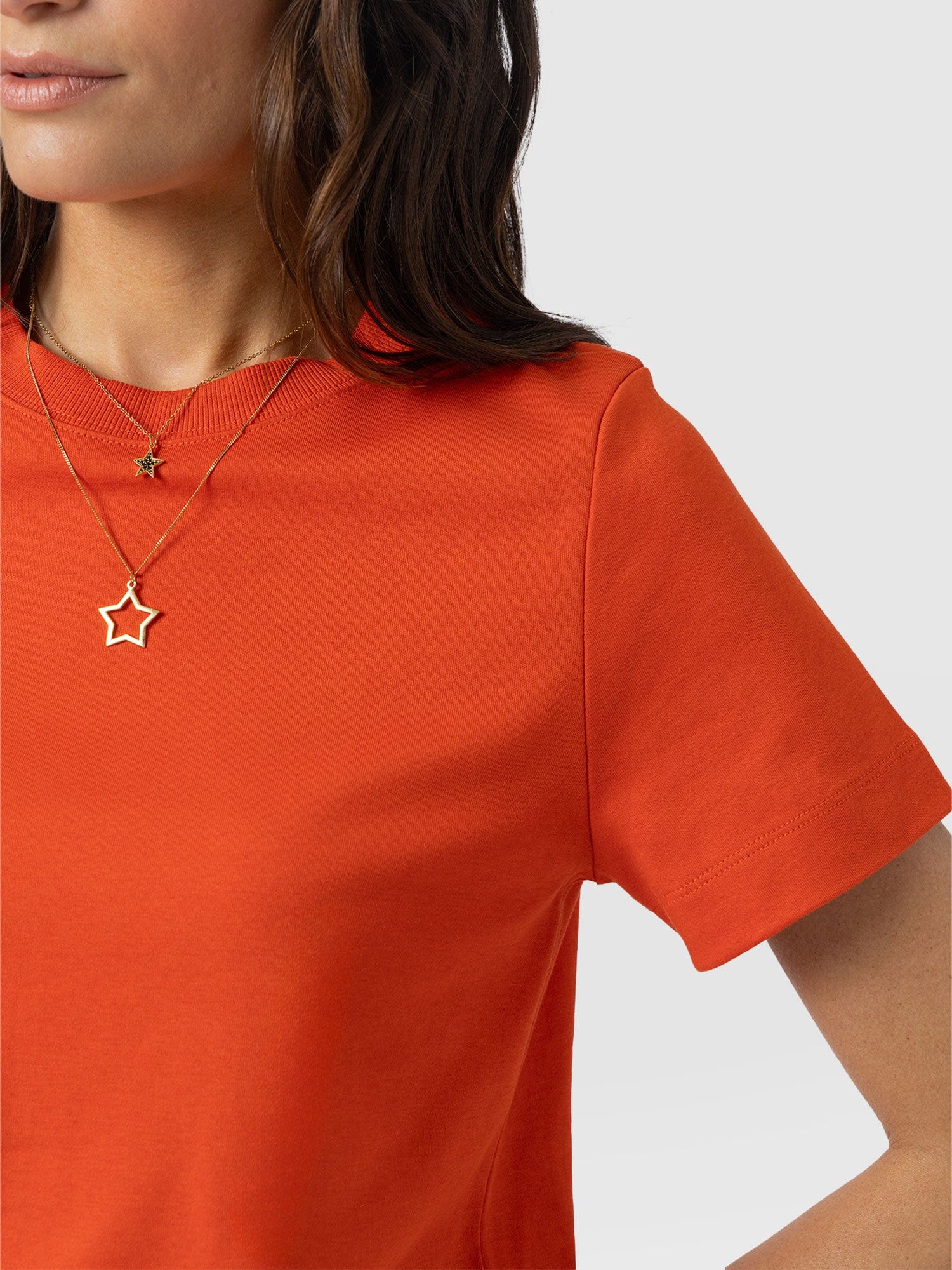 Chelsea Crew Neck Tee - Burnt Orange - Women's T-shirts | Saint and Sofia® UK