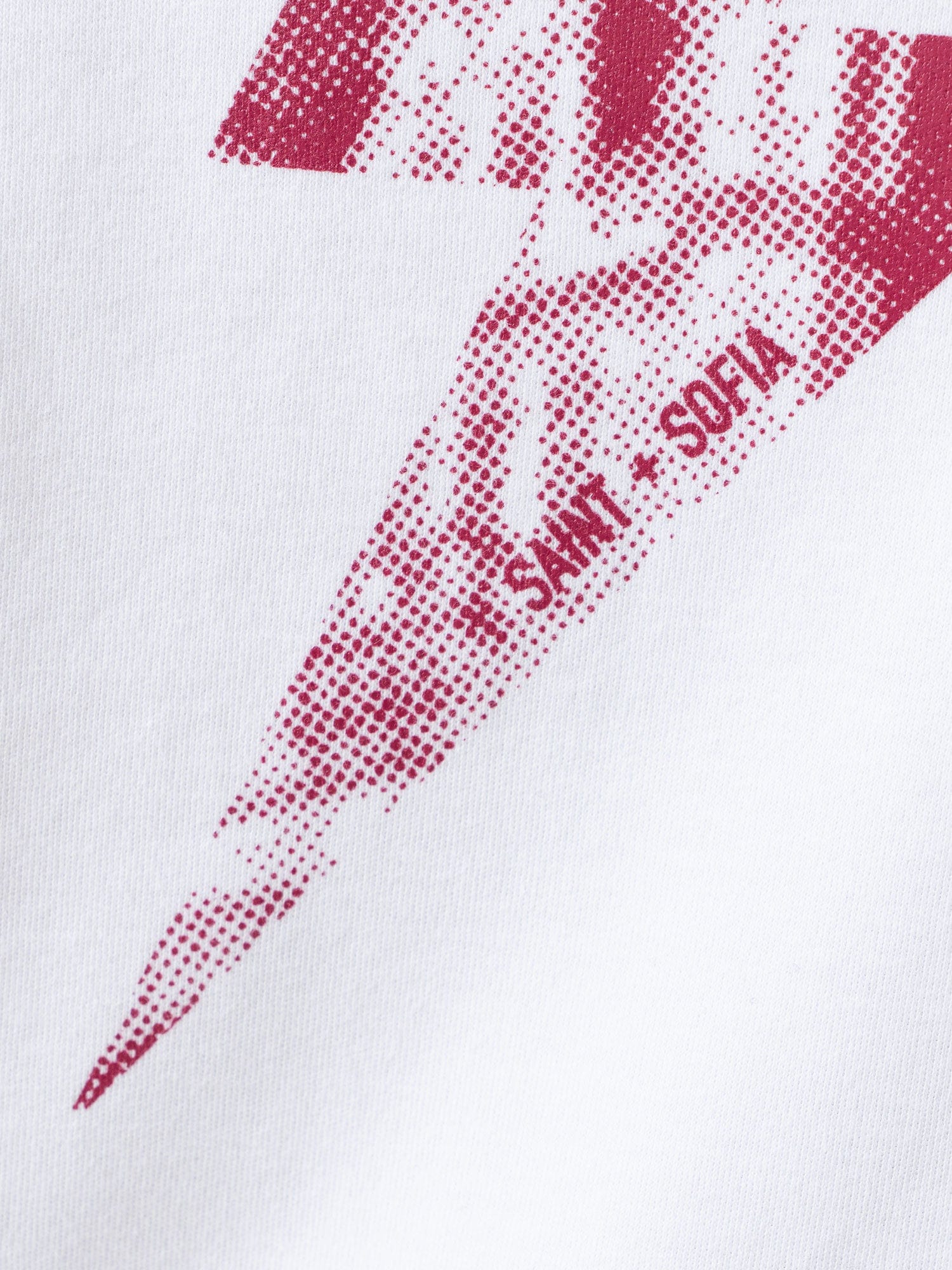 Chelsea Crew Neck Tee - White - Pink Lightning Bolt