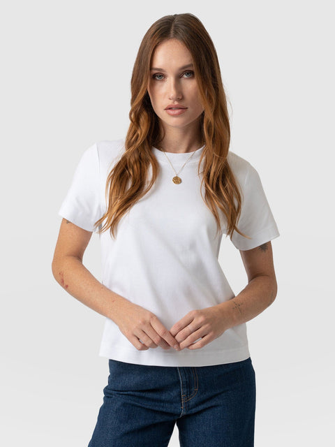 Chelsea Crew Neck Tee White - Women's T-Shirts | Saint + Sofia® UK