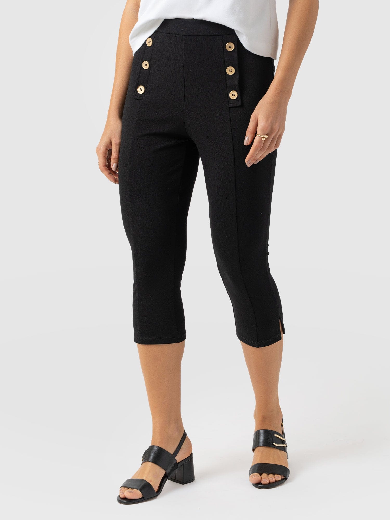 Chelsea Capri Legging - Black - Women's Trousers | Saint and Sofia® UK