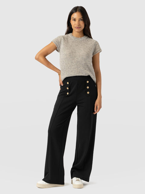 Chelsea Pant Black Jersey - Women's Trousers | Saint and Sofia® UK