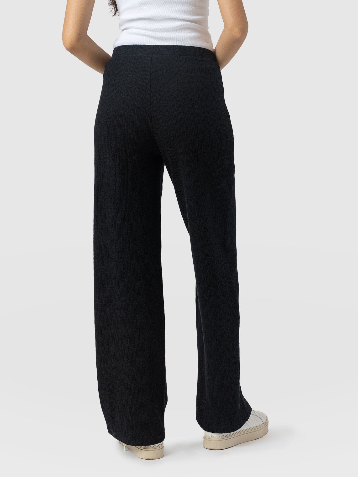 Chelsea Pant - Black Textured - Women's Trousers | Saint + Sofia® UK