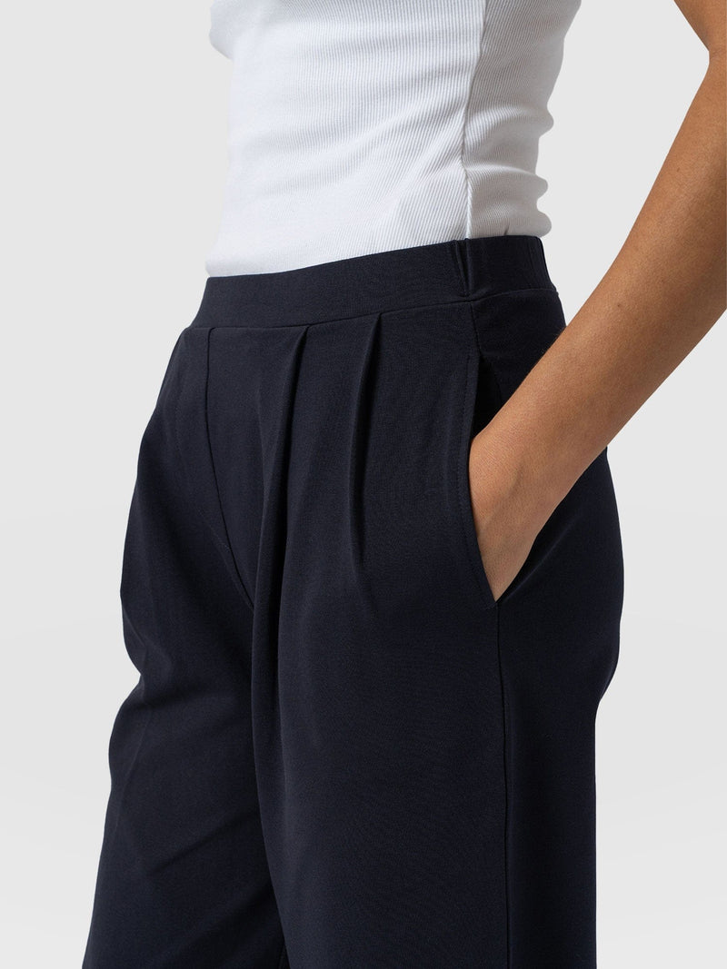 City Culotte - Navy Pleats