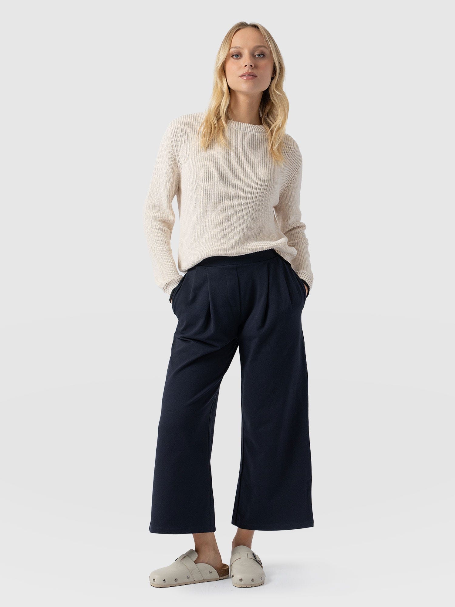 City Culotte - Navy Pleats