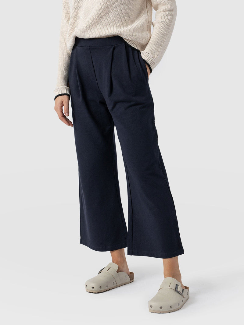 City Culotte - Navy Pleats