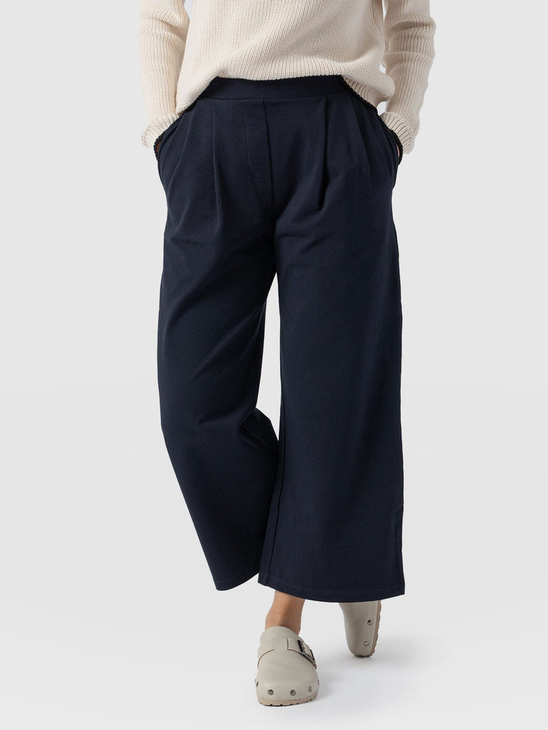 City Culotte - Navy Pleats