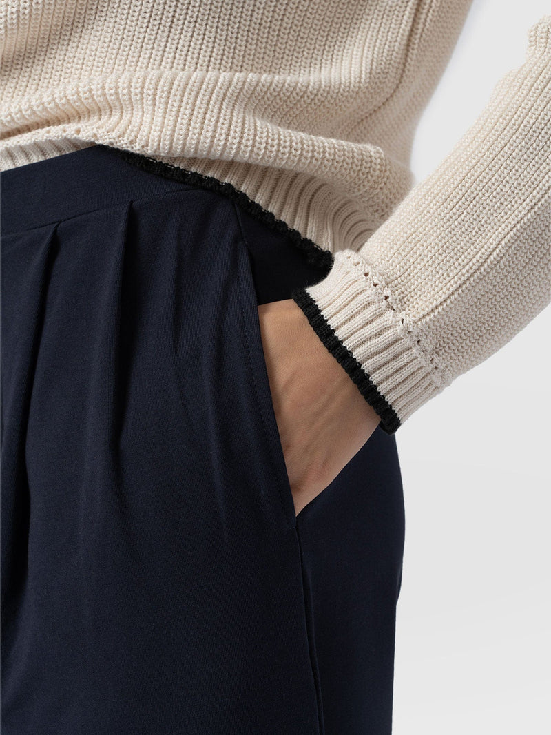 City Culotte - Navy Pleats