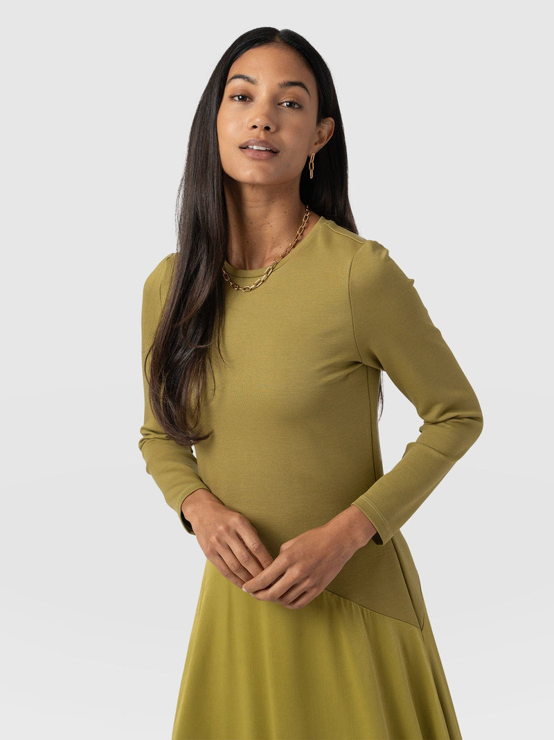 Cleo Asymmetric Dress - Olive