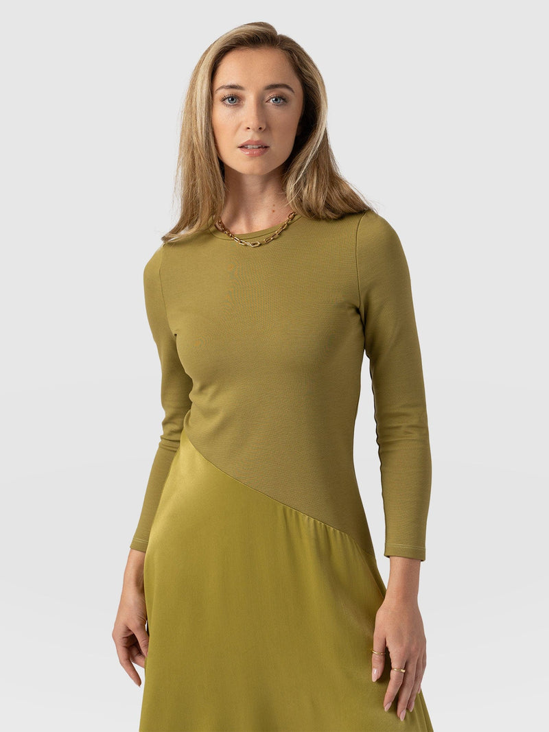 Cleo Asymmetric Dress - Olive