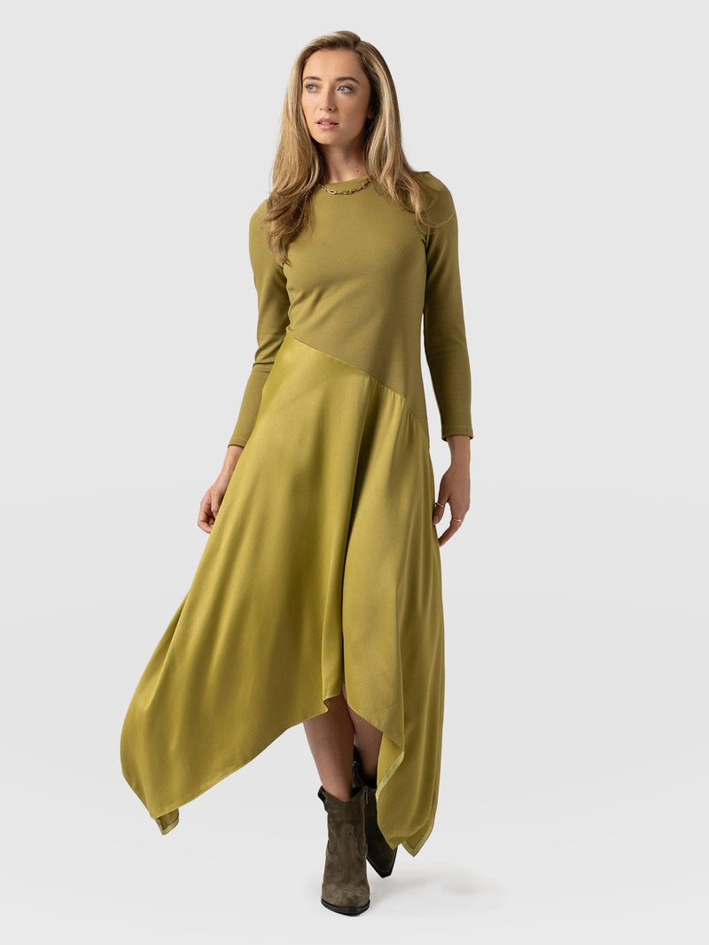 Cleo Asymmetric Dress - Olive