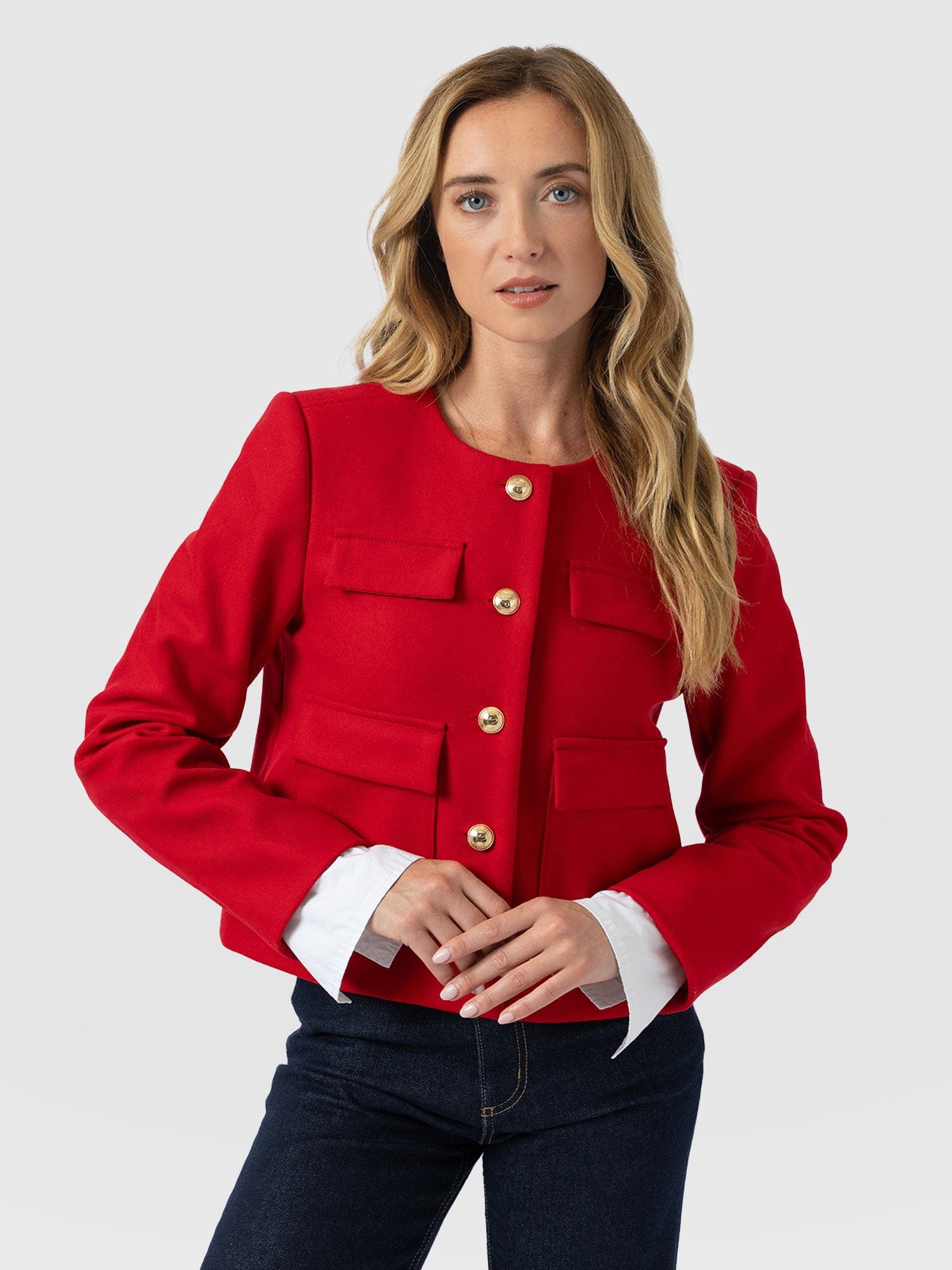 Colette Jacket - Red - Women's Jackets | Saint + Sofia® UK
