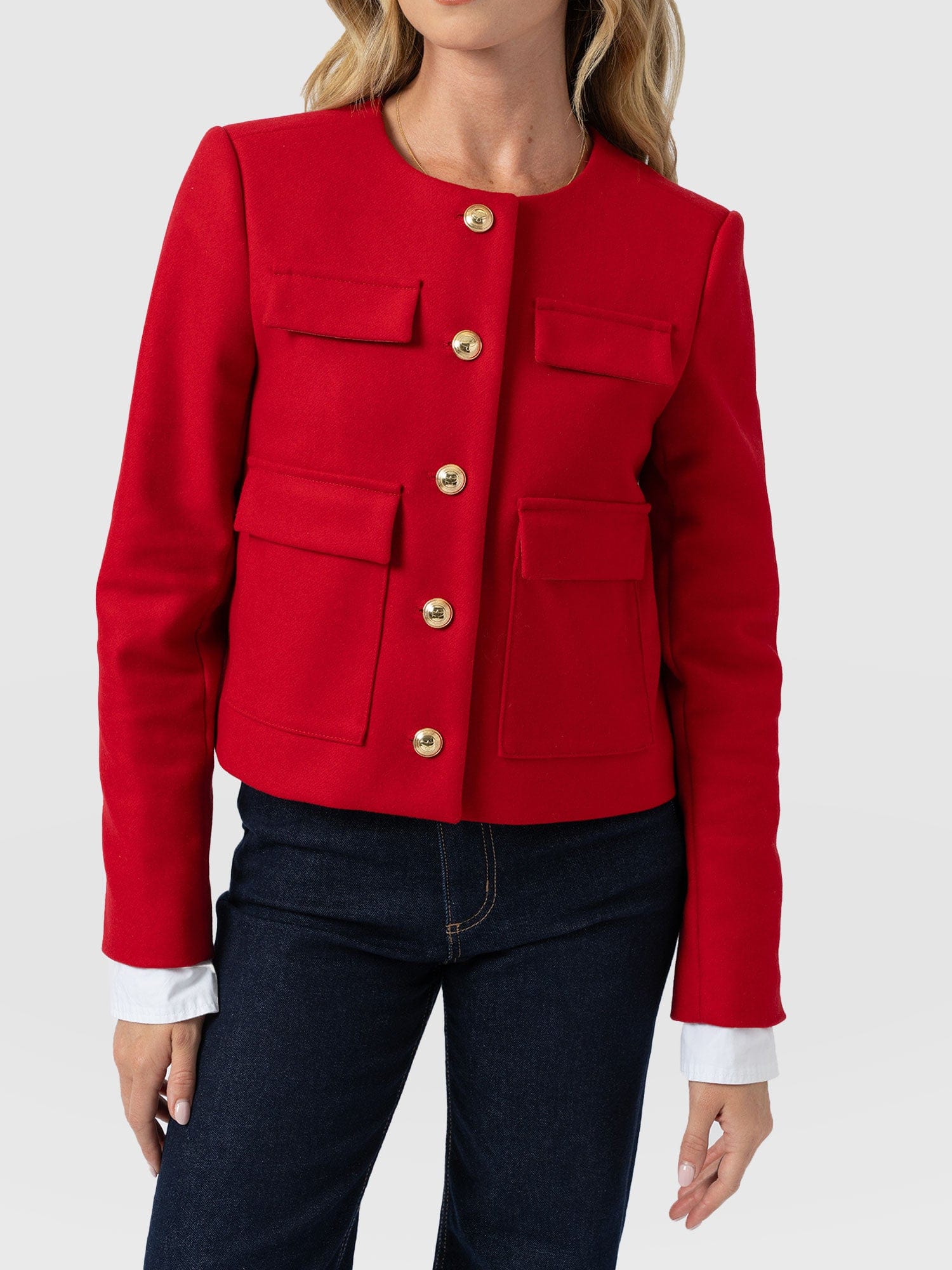 Colette Jacket - Red - Women's Jackets | Saint + Sofia® UK
