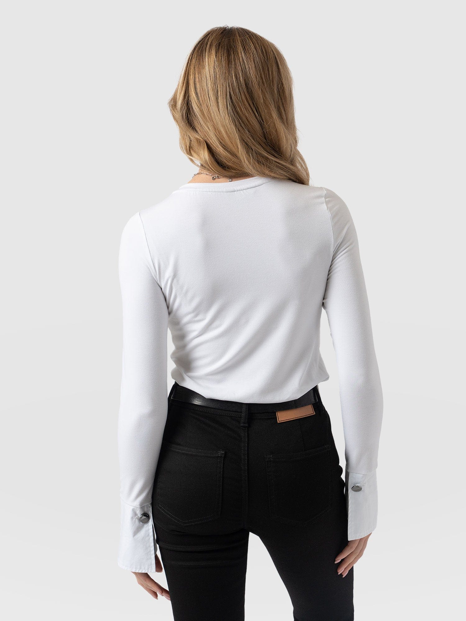 Connie Cuff Tee White - Women's Tops | Saint + Sofia® UK