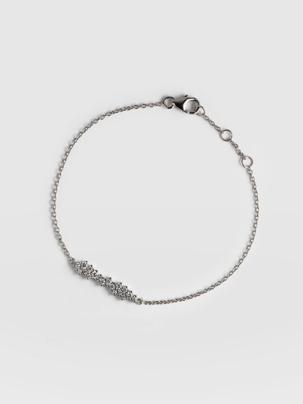 Constellation Cluster Bar Bracelet - Silver