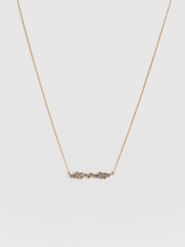 Constellation Cluster Bar Necklace - Gold