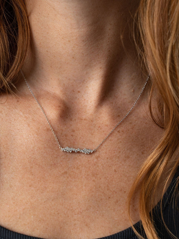 Constellation Cluster Bar Necklace - Silver