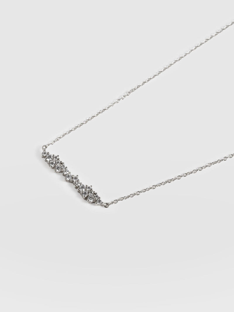 Constellation Cluster Bar Necklace - Silver