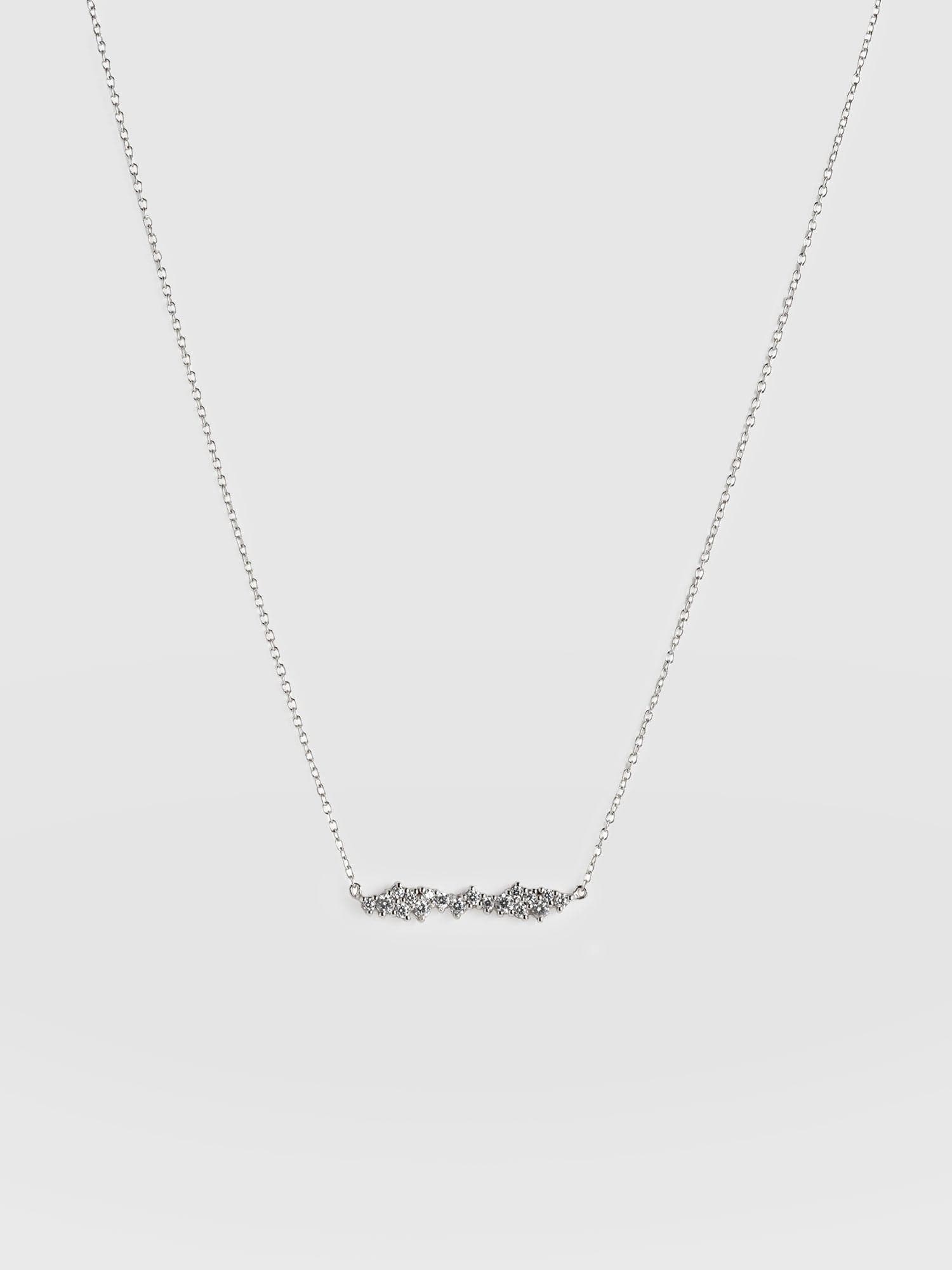 Constellation Cluster Bar Necklace - Silver