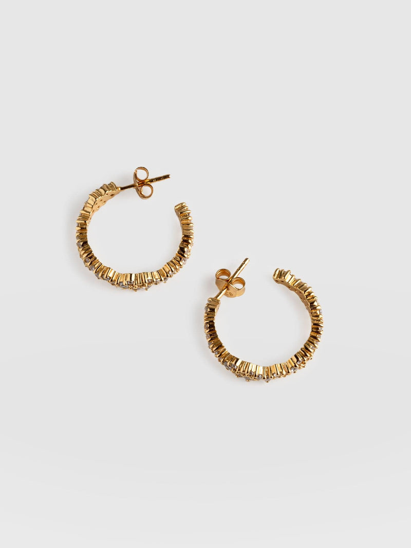 Constellation Cluster Hoop Earrings - Gold