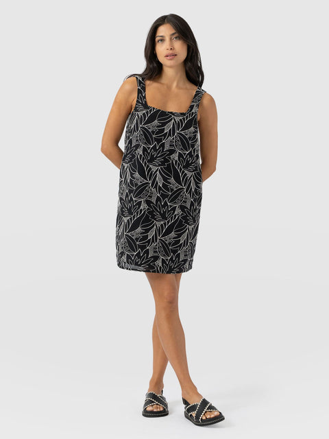 Corinne Cami Dress - Black Embroidered - Women's Dresses | Saint and Sofia® UK