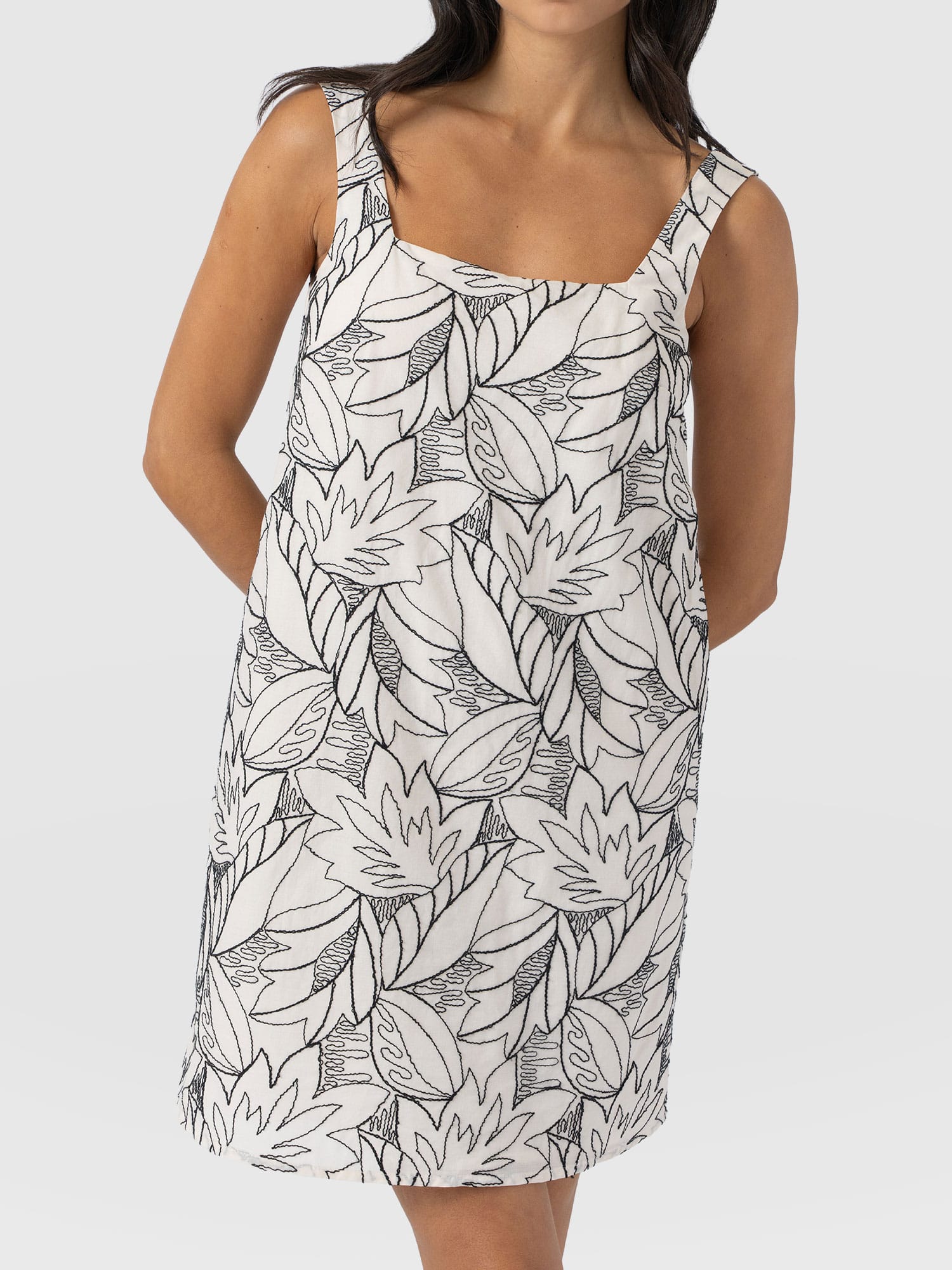 Corinne Cami Dress - Cream Embroidered - Women's Dresses | Saint + Sofia® UK