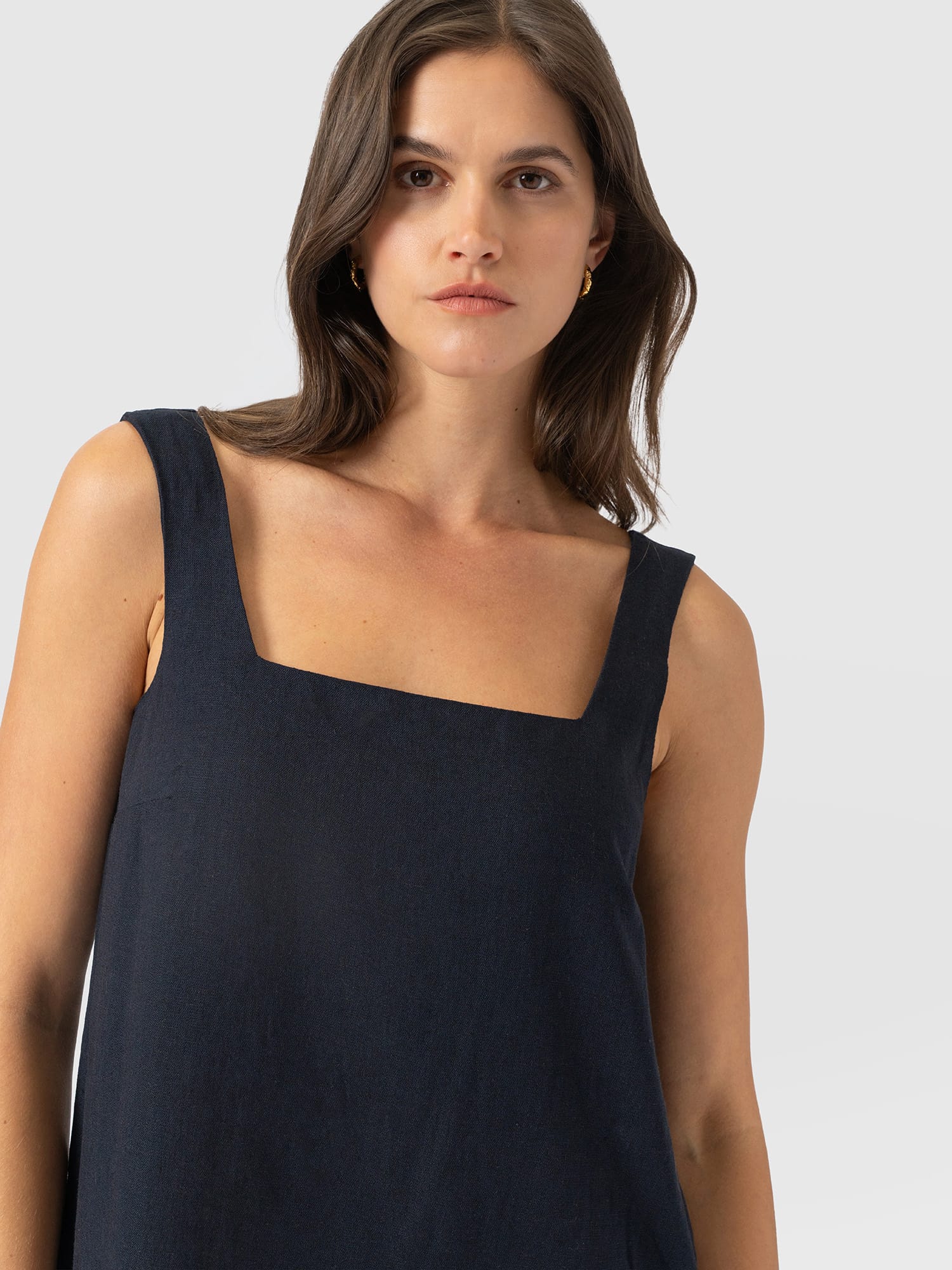 Corinne Linen Cami Dress - Navy