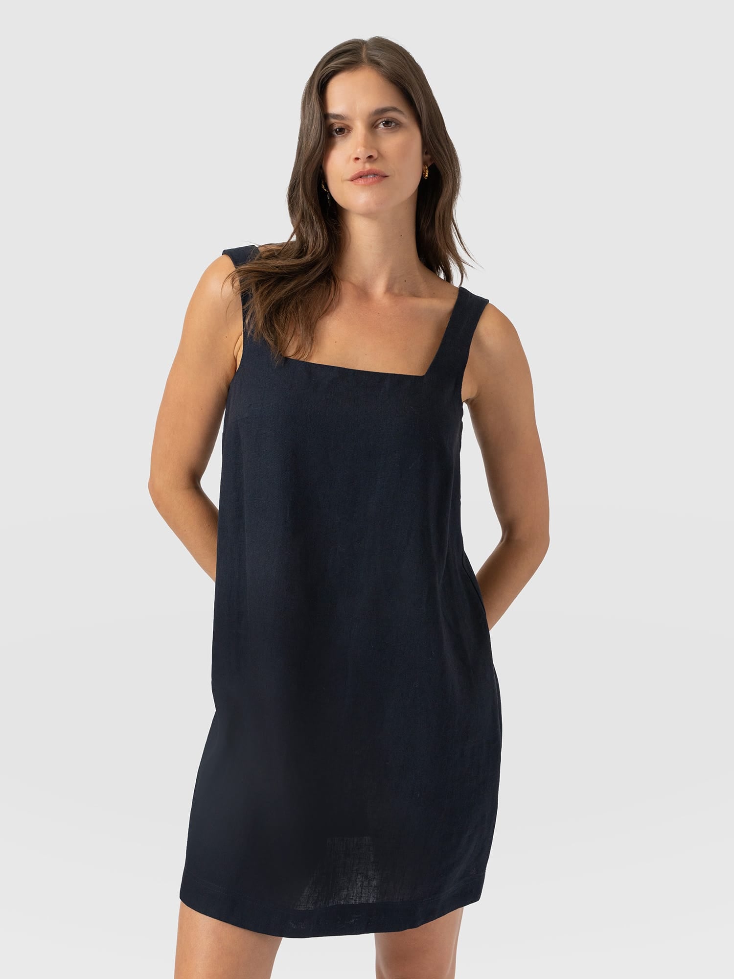 Corinne Linen Cami Dress - Navy