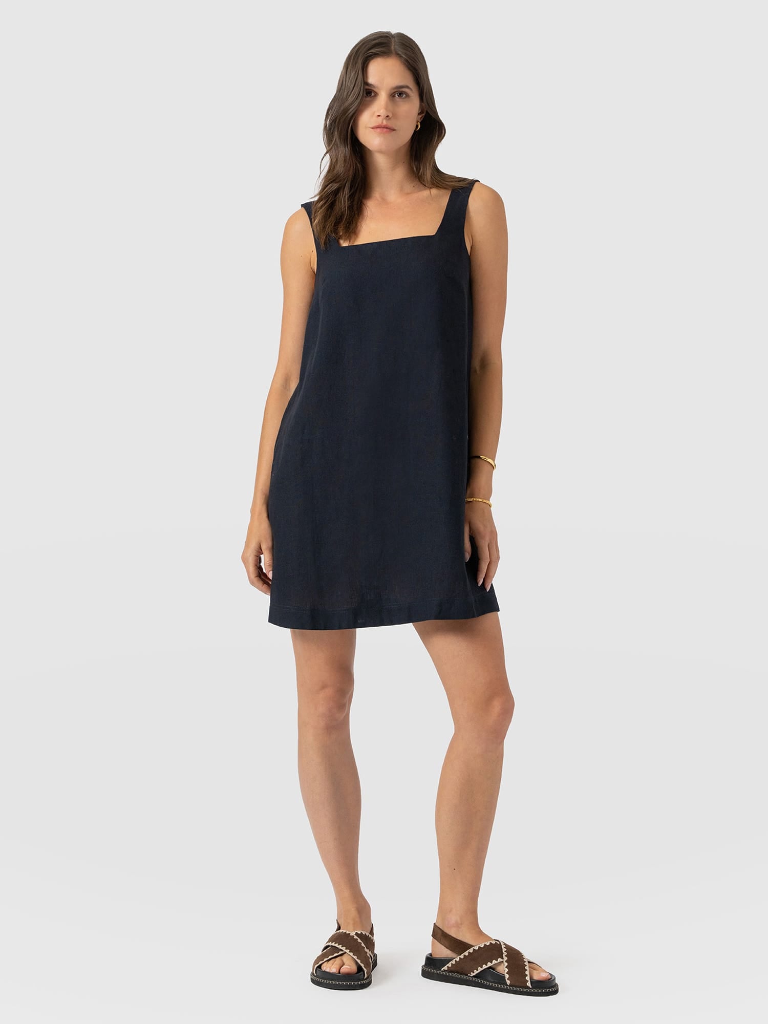 Corinne Linen Cami Dress - Navy